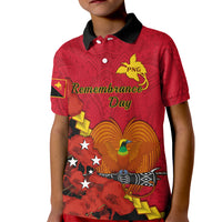 Polynesian Pride Remembrance Day PNG Kid Polo Shirt Papua New Guinea We Will Remember Them - Wonder Print Shop