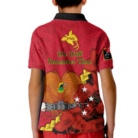 Polynesian Pride Remembrance Day PNG Kid Polo Shirt Papua New Guinea We Will Remember Them - Wonder Print Shop