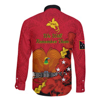 Polynesian Pride Remembrance Day PNG Long Sleeve Button Shirt Papua New Guinea We Will Remember Them - Wonder Print Shop