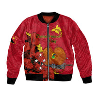 Personalised Remembrance Day PNG Bomber Jacket Papua New Guinea We Will Remember Them - Wonder Print Shop