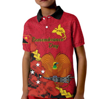 Personalised Remembrance Day PNG Kid Polo Shirt Papua New Guinea We Will Remember Them - Wonder Print Shop