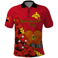 Personalised Remembrance Day PNG Polo Shirt Papua New Guinea We Will Remember Them - Wonder Print Shop