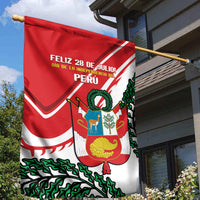 Peru Independence Day Garden Flag Peruvian Coat Of Arms Feliz 28 de Julio - Wonder Print Shop