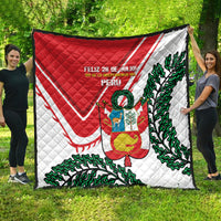 Peru Independence Day Quilt Peruvian Coat Of Arms Feliz 28 de Julio - Wonder Print Shop