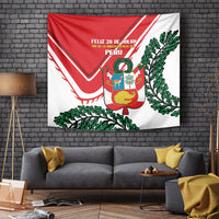 Peru Independence Day Tapestry Peruvian Coat Of Arms Feliz 28 de Julio - Wonder Print Shop