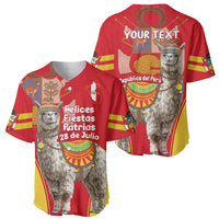 Personalised Peru Independence Day Baseball Jersey Peruvian Alpaca Feliz 28 de Julio - Wonder Print Shop