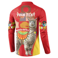Personalised Peru Independence Day Button Sweatshirt Peruvian Alpaca Feliz 28 de Julio - Wonder Print Shop