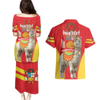 Personalised Peru Independence Day Couples Matching Puletasi and Hawaiian Shirt Peruvian Alpaca Feliz 28 de Julio - Wonder Print Shop