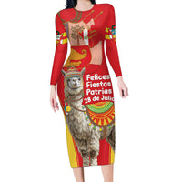 Personalised Peru Independence Day Family Matching Long Sleeve Bodycon Dress and Hawaiian Shirt Peruvian Alpaca Feliz 28 de Julio - Wonder Print Shop