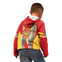 Personalised Peru Independence Day Kid Hoodie Peruvian Alpaca Feliz 28 de Julio - Wonder Print Shop