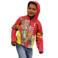 Personalised Peru Independence Day Kid Hoodie Peruvian Alpaca Feliz 28 de Julio - Wonder Print Shop