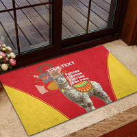 Personalised Peru Independence Day Rubber Doormat Peruvian Alpaca Feliz 28 de Julio - Wonder Print Shop