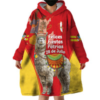 Personalised Peru Independence Day Wearable Blanket Hoodie Peruvian Alpaca Feliz 28 de Julio - Wonder Print Shop