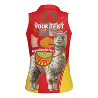 Personalised Peru Independence Day Women Sleeveless Polo Shirt Peruvian Alpaca Feliz 28 de Julio - Wonder Print Shop