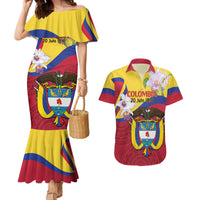 Colombia Independence Day Couples Matching Mermaid Dress and Hawaiian Shirt Feliz Dia de la Independencia - Wonder Print Shop