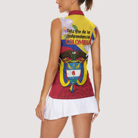 Colombia Independence Day Women Sleeveless Polo Shirt Feliz Dia de la Independencia - Wonder Print Shop