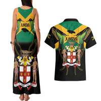 Jamaica Independence Day Couples Matching Tank Maxi Dress and Hawaiian Shirt Jumieka Coat Of Arms Mix Hummingbird - Wonder Print Shop