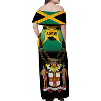 Jamaica Independence Day Family Matching Off Shoulder Maxi Dress and Hawaiian Shirt Jumieka Coat Of Arms Mix Hummingbird - Wonder Print Shop