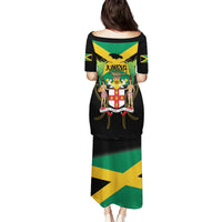 Jamaica Independence Day Family Matching Puletasi and Hawaiian Shirt Jumieka Coat Of Arms Mix Hummingbird - Wonder Print Shop