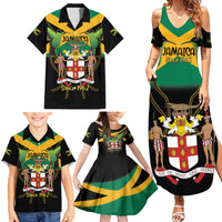 Jamaica Independence Day Family Matching Summer Maxi Dress and Hawaiian Shirt Jumieka Coat Of Arms Mix Hummingbird - Wonder Print Shop