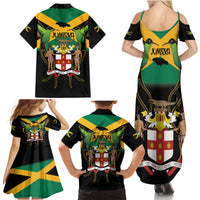 Jamaica Independence Day Family Matching Summer Maxi Dress and Hawaiian Shirt Jumieka Coat Of Arms Mix Hummingbird - Wonder Print Shop