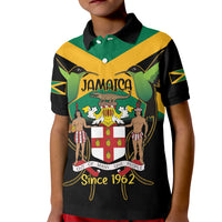Jamaica Independence Day Kid Polo Shirt Jumieka Coat Of Arms Mix Hummingbird - Wonder Print Shop