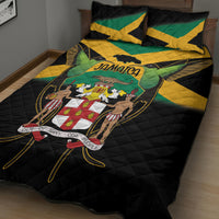 Jamaica Independence Day Quilt Bed Set Jumieka Coat Of Arms Mix Hummingbird - Wonder Print Shop