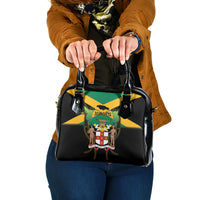 Jamaica Independence Day Shoulder Handbag Jumieka Coat Of Arms Mix Hummingbird