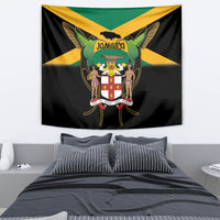 Jamaica Independence Day Tapestry Jumieka Coat Of Arms Mix Hummingbird - Wonder Print Shop