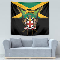 Jamaica Independence Day Tapestry Jumieka Coat Of Arms Mix Hummingbird - Wonder Print Shop