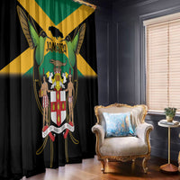 Jamaica Independence Day Window Curtain Jumieka Coat Of Arms Mix Hummingbird - Wonder Print Shop