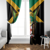 Jamaica Independence Day Window Curtain Jumieka Coat Of Arms Mix Hummingbird - Wonder Print Shop