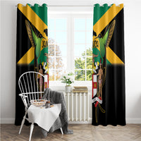 Jamaica Independence Day Window Curtain Jumieka Coat Of Arms Mix Hummingbird - Wonder Print Shop