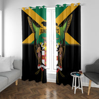 Jamaica Independence Day Window Curtain Jumieka Coat Of Arms Mix Hummingbird - Wonder Print Shop