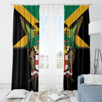 Jamaica Independence Day Window Curtain Jumieka Coat Of Arms Mix Hummingbird - Wonder Print Shop