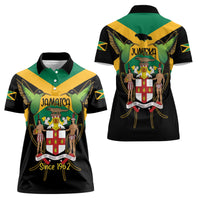 Jamaica Independence Day Women Polo Shirt Jumieka Coat Of Arms Mix Hummingbird - Wonder Print Shop