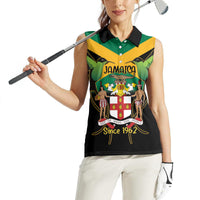 Jamaica Independence Day Women Sleeveless Polo Shirt Jumieka Coat Of Arms Mix Hummingbird - Wonder Print Shop