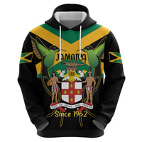 Jamaica Independence Day Zip Hoodie Jumieka Coat Of Arms Mix Hummingbird - Wonder Print Shop