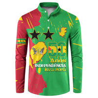 Sao Tome and Principe Independence Day Button Sweatshirt 50 Anos Independencia