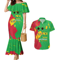 Sao Tome and Principe Independence Day Couples Matching Mermaid Dress and Hawaiian Shirt 50 Anos Independencia