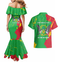 Sao Tome and Principe Independence Day Couples Matching Mermaid Dress and Hawaiian Shirt 50 Anos Independencia