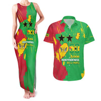 Sao Tome and Principe Independence Day Couples Matching Tank Maxi Dress and Hawaiian Shirt 50 Anos Independencia