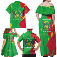 Sao Tome and Principe Independence Day Family Matching Off Shoulder Maxi Dress and Hawaiian Shirt 50 Anos Independencia