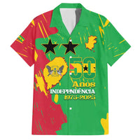 Sao Tome and Principe Independence Day Family Matching Off Shoulder Maxi Dress and Hawaiian Shirt 50 Anos Independencia