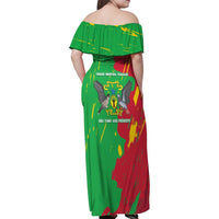 Sao Tome and Principe Independence Day Family Matching Off Shoulder Maxi Dress and Hawaiian Shirt 50 Anos Independencia