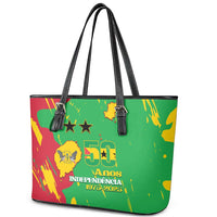Sao Tome and Principe Independence Day Leather Tote Bag 50 Anos Independencia