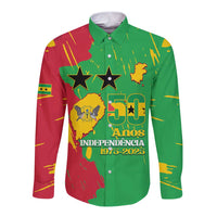 Sao Tome and Principe Independence Day Long Sleeve Button Shirt 50 Anos Independencia