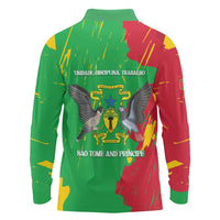 Sao Tome and Principe Independence Day Long Sleeve Polo Shirt 50 Anos Independencia
