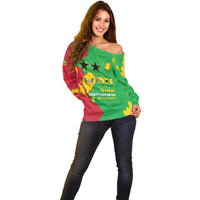 Sao Tome and Principe Independence Day Off Shoulder Sweater 50 Anos Independencia