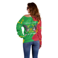 Sao Tome and Principe Independence Day Off Shoulder Sweater 50 Anos Independencia